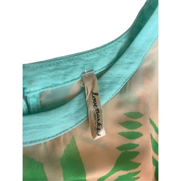 Love  marks Aztec bright colored sleeveles sheer blouse hi low hem - Picture 4 of 9